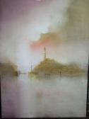 ARIS Frank,Estuary scene with lighthouse and fishing boats,20th century,Wotton GB 2019-05-29