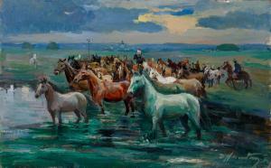 ARKADIEVICH NALBANDIAN Dimitri 1906-1993,Horses,1979,MacDougall's GB 2021-12-01