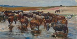 ARKADIEVICH NALBANDIAN Dimitri 1906-1993,Horses at the Watering Hole,MacDougall's GB 2021-12-01