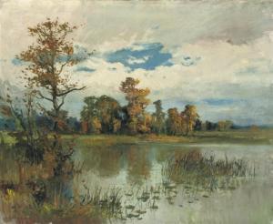 arkadii solov'iev 1895,A lake in Trebon, The Czech Republic,Christie's GB 2007-11-29