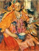 ARKHIPOV Abram Efimovich 1862-1930,Femme à la cruche,Aguttes FR 2007-10-31