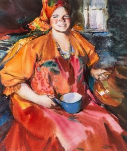 ARKHIPOV Abram Efimovich 1862-1930,Russian Village Woman,Shapiro Auctions US 2019-11-03