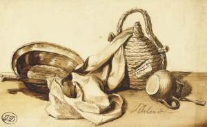 ARLAUD Jérémie 1758-1827,Une nature morte avec un bassin, un couteau, une b,Christie's GB 2005-03-17