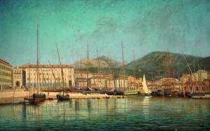 ARLIN Joanny 1830-1906,Le port de Nice,1877,Aguttes FR 2013-02-21