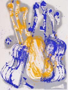 ARMAN FERNANDEZ 1928-2005,BLUE AND ORANGE PIZZICATO,New Art Est-Ouest Auctions JP 2009-03-18