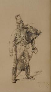 ARMAND DUMARESQ Edouard 1826-1895,Hussard à la pipe,Osenat FR 2011-06-05