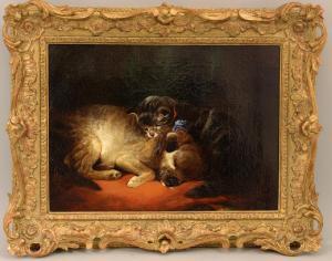 ARMFIELD George 1808-1893,best of friends, cuddling dog and cat,1867,CRN Auctions US 2018-05-20