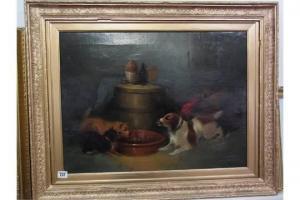 ARMFIELD J 1800-1800,Dogs at the bowl,1871,Willingham GB 2015-02-28