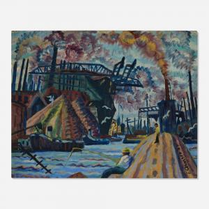 ARMIN Emil 1883-1971,Chicago Scene,1923,Toomey & Co. Auctioneers US 2024-02-23