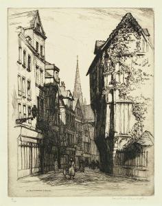 ARMINGTON Caroline Helena 1875-1939,La Rue St. Romain, Rouen,1923,Levis CA 2024-03-09