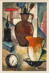 ARMISS Paul 1866-1946,Still Life with Pitchers and Clock,Skinner US 2022-08-02