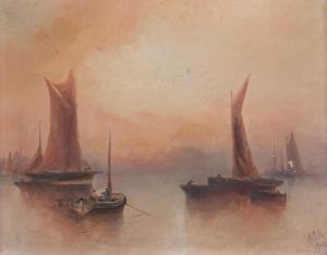 ARMITAGE ARTHUR CALROW 1847-1931,Fishing boats,1903,Mossgreen AU 2017-11-28