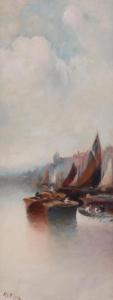 ARMITAGE ARTHUR CALROW 1847-1931,Fishing boats,1908,Mossgreen AU 2017-11-28