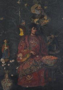ARMITAGE William 1857-1940,woman surrounded by Chinese figures,Burstow and Hewett GB 2011-01-26