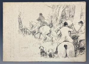 ARMOUR George Denholm 1864-1949,hunting scene,Charterhouse GB 2024-04-05