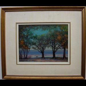ARMOUR HERTZBERG PHYLISS 1885-1975,BEACH VIEW THROUGH TREES,Waddington's CA 2010-10-25