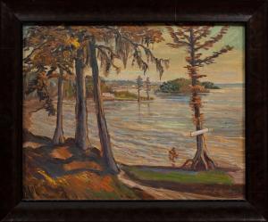 ARMSTRONG Amos Lee 1899-1969,Cross Lake, Shreveport, Autumn,Neal Auction Company US 2023-09-08