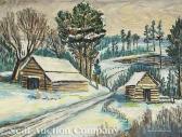 ARMSTRONG Amos Lee,Snow at Hilltop Home, Union Park, Louisiana,Neal Auction Company 2008-02-24