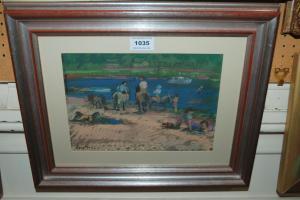 ARMSTRONG Anthony 1935,Figures on horseback and resting in a bay,Great Western GB 2021-10-20