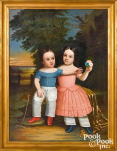 ARMSTRONG Arthur,portrait of a young boy and girl of the Lichtey fa,1849,Pook & Pook 2021-01-29