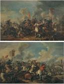ARMSTRONG Augustus 1700-1730,Lotto unico di due dipinti: «Battaglia con castell,Farsetti 2007-11-09