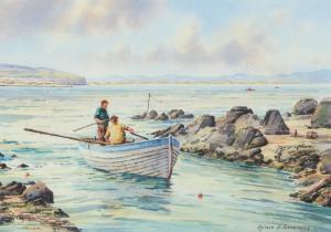 Armstrong Aylmer 1900-1900,'SALMON FISHERMEN , PORTSTEWART',Ross's Auctioneers and values 2023-06-14