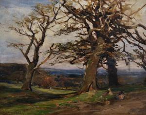 ARMSTRONG Francis Abel William 1849-1920,Trees in a Landscape, with Figures in the f,John Nicholson 2020-03-25