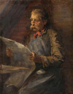 ARMSTRONG,Man krant lezend na het werk,1909,Bernaerts BE 2013-02-04
