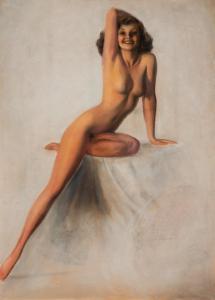 ARMSTRONG Rolf 1890-1960,Nude with Right Arm on Head,1950,Hindman US 2021-05-03