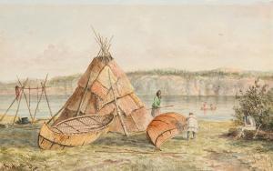 ARMSTRONG William 1822-1914,Indian Camp, Black Bay, Lake Superior,1906,Heffel CA 2022-05-26