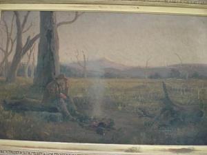 ARMYTAGE Maurice 1900-1900,"Down on His Luck", a swagman by a fire,Bonhams GB 2011-06-29