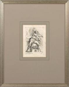 ARNAU Juan 1595-1683,a seated male nude wielding a scythe,1683,New Orleans Auction US 2012-03-03