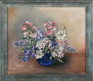 ARNAUD,Still Life of Flowers in a Blue Vase,Tooveys Auction GB 2023-01-18