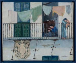 ARNAVIELLE Jean 1881-1961,Madres en un balcón,Goya Subastas ES 2021-07-16