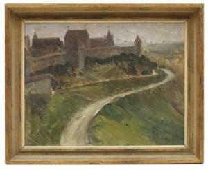 arnell alma 1857-1934,Skiss från Rothenburg,Uppsala Auction SE 2016-03-15