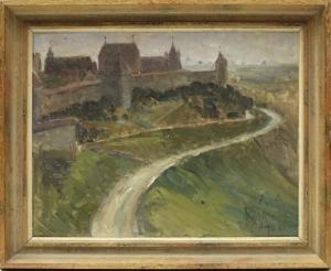 arnell alma 1857-1934,Skiss från Rothenburg,1900,Uppsala Auction SE 2015-04-14