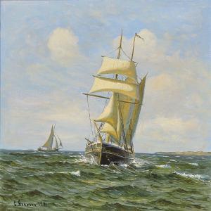 ARNESEN L 1900-1900,Seascape with sailing ships,1931,Bruun Rasmussen DK 2014-05-19