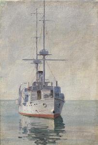 ARNESEN Vilhelm Karl Ferdinand 1865-1948,The Danish warship Hejmdal,Bruun Rasmussen DK 2017-12-11