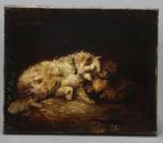 ARNFIELD George,study of 2 terriers,19th Century,Denhams GB 2022-08-10