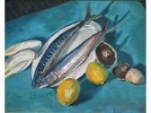 ARNOLD CHARLES GEOFFREY 1915-1988,STILL LIFE WITH MACKEREL,Lawrences GB 2016-04-15