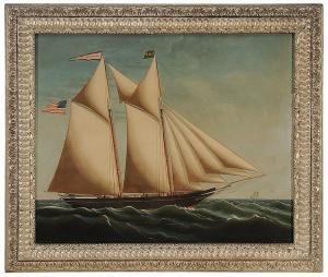 ARNOLD Edward Everard 1822-1866,The Schooner,Brunk Auctions US 2014-07-12