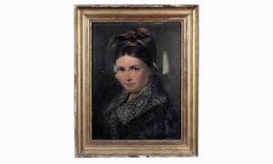 ARNOLD Heinrich, Gotthold 1785-1854,portrait de jeune femme,Mercier & Cie FR 1998-10-25
