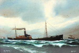 ARNOLD J.,S S Hornsea leaving the fleet,1911,Bellmans Fine Art Auctioneers GB 2017-05-16