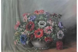 ARNOLD Liz 1964-2001,Still Life Bowl of Flowers,David Duggleby Limited GB 2015-06-08