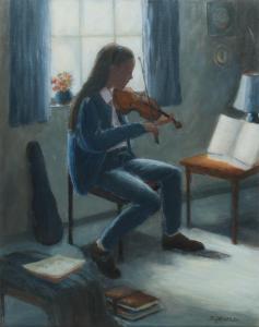 ARNOLD Phyllis Anne 1938,'THE VIOLIN LESSON',Ross's Auctioneers and values IE 2023-06-14