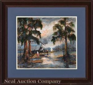 ARNOLD William 1903-2006,Swamp Scene on the Bayou,1980,Neal Auction Company US 2020-11-22