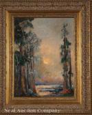 ARNOLD William 1903-2006,Swamp Scene with Golden Light,1992,Neal Auction Company US 2020-11-22