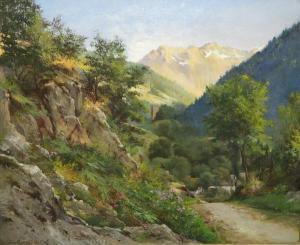 ARNOULD DE COOL Delphine, née Fortin 1830-1921,Paysage de montagne.,Sadde FR 2019-03-18