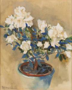 ARNTZENIUS Elise Claudine 1902-1982,Flowerpot with rose bush,Twents Veilinghuis NL 2020-01-10