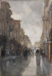 ARNTZENIUS Floris 1864-1925,A cloudy day in the Spuistraat, The Hague,Venduehuis NL 2023-11-14